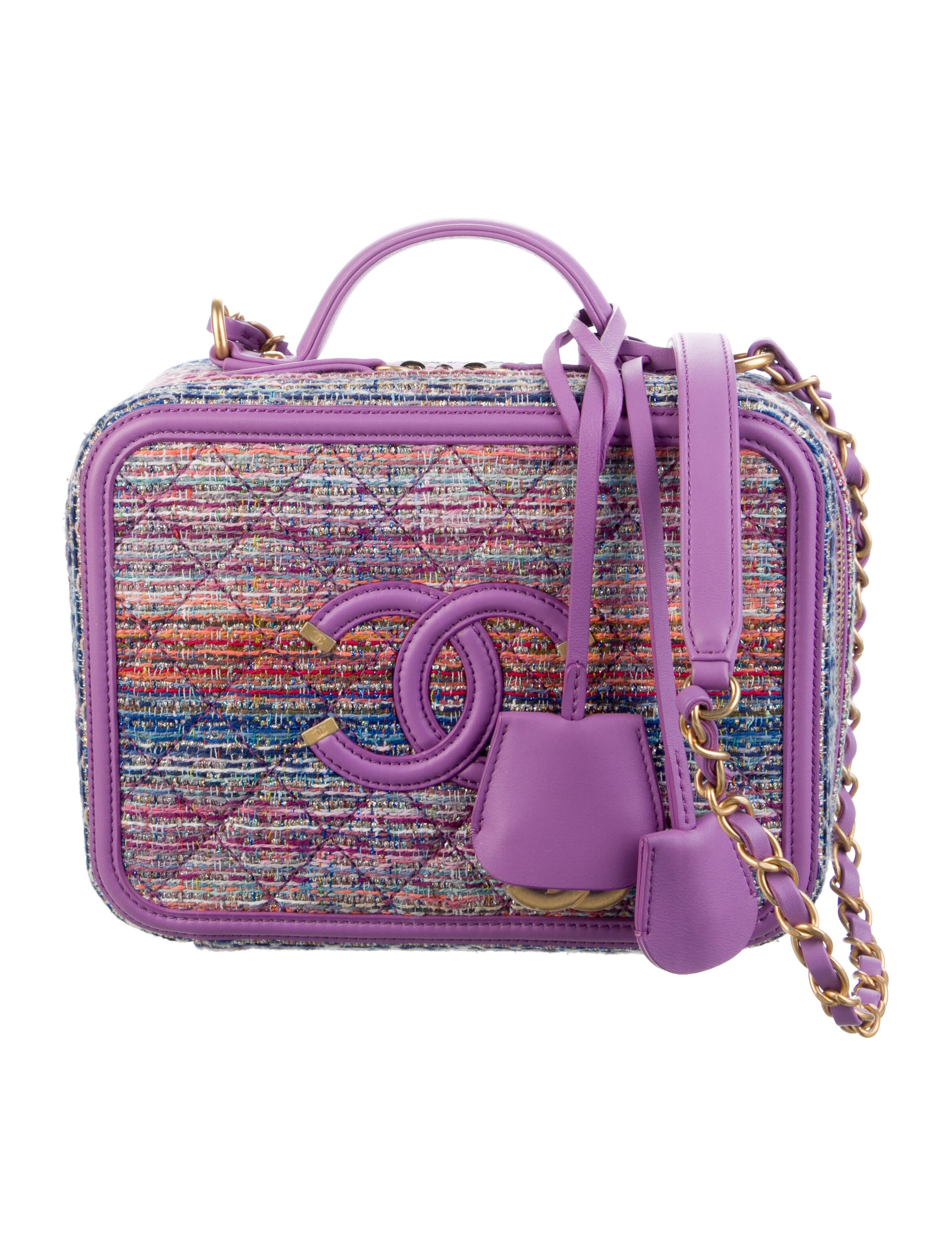 Chanel Tweed Filigree Medium Vanity Case